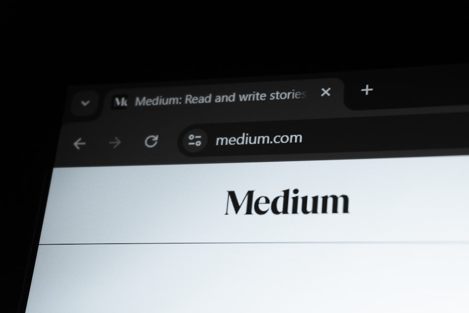 Medium.com website displayed on a screen.