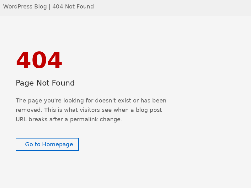 WordPress 404 error page – why blog posts go missing and disappear