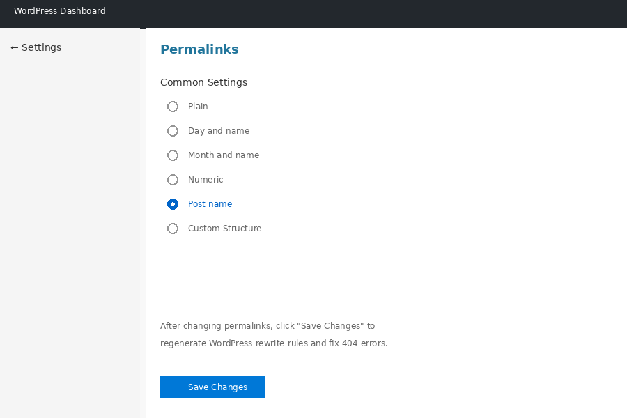 WordPress permalink settings fix for disappearing blog posts – save changes