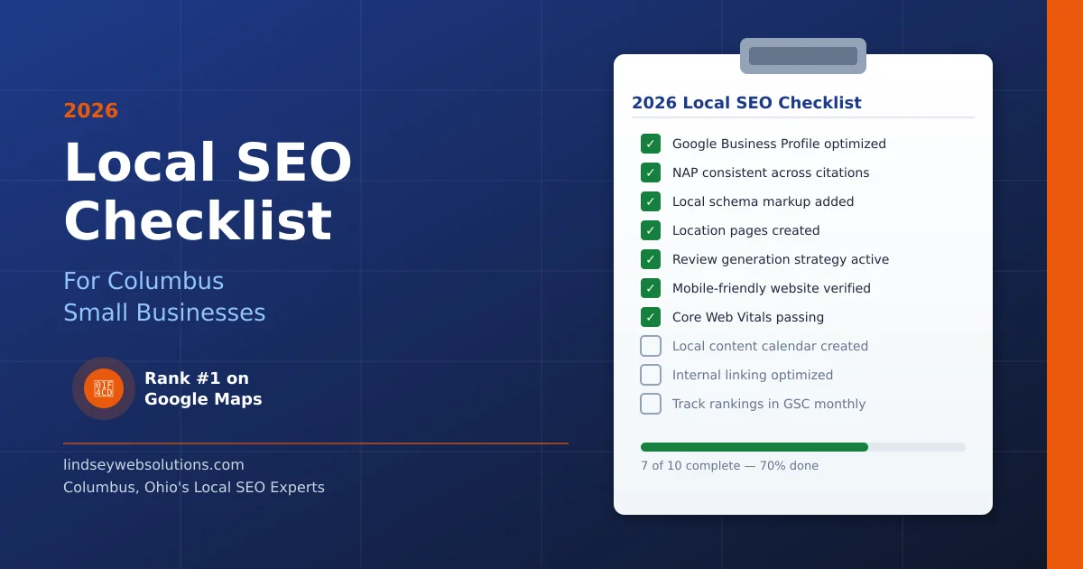 2026 local SEO checklist for Columbus Ohio small businesses — rank higher on Google Maps