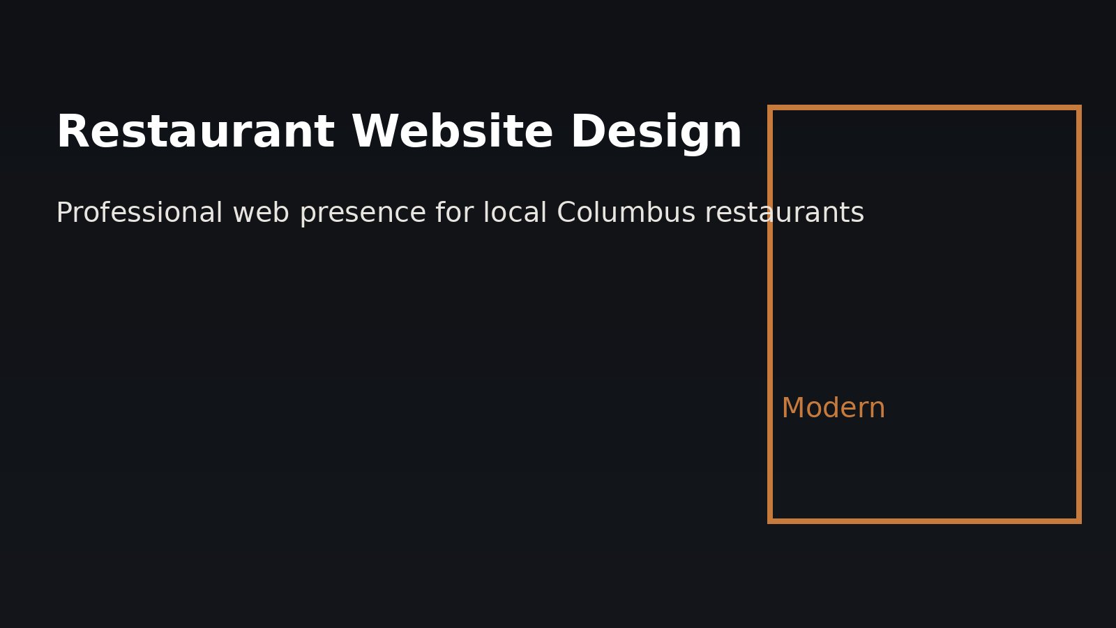 Restaurant website design Columbus Ohio — mobile-first professional web presence for local restaurants with online menus and reservations