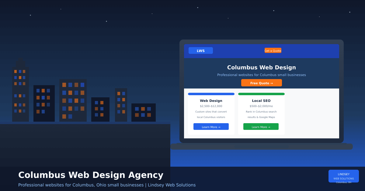 Columbus web design agency working on a local business website in Ohio