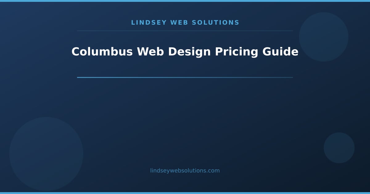 columbus web design pricing guide for small business website costs in 2026